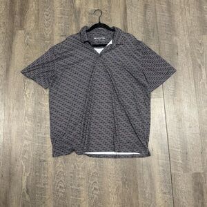 Ariat Tek Polo Golf Shirt Mens Size XL Gray Geometric Design Golf Performance